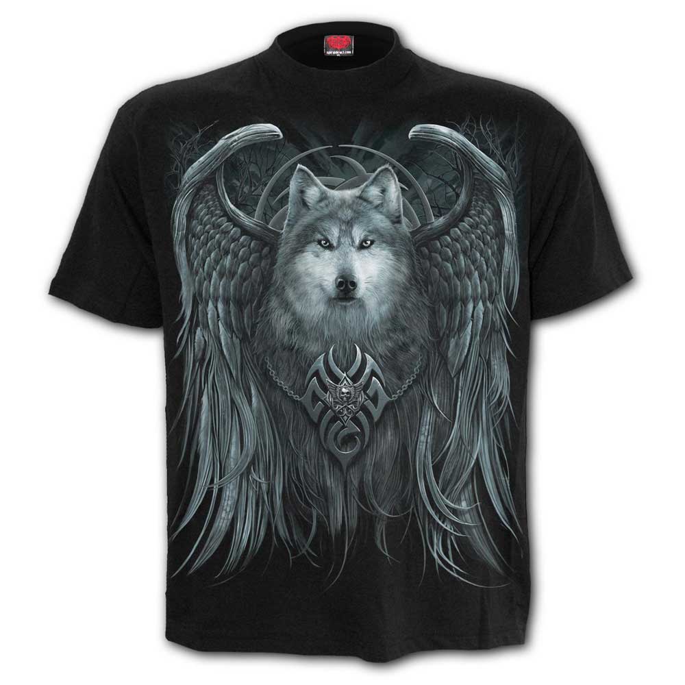 Spiral - WOLF SPIRIT Herren T-Shirt - Schwarz